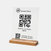 QR Code For Restaurant Coffee Shop Menu Acryl Bord (Hoek)
