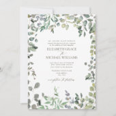 QR Code Formele Sage Green Eucalyptus Waterverf Kaart (Voorkant)