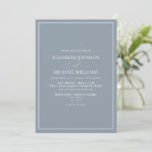 QR Code Formele tast Blue Classic Script Weddensch Kaart (Staand voorkant)