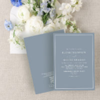 QR Code Formele tast Blue Classic Script Weddensch