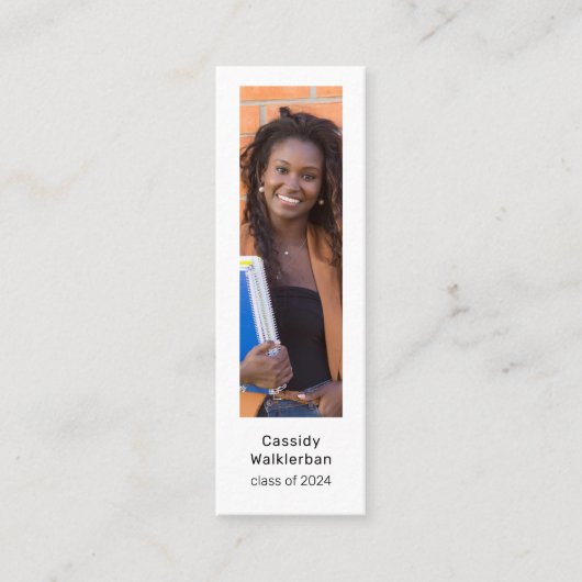 QR Code Foto Afstuderen Afstuderen naam Contactkaartje (Voorkant)