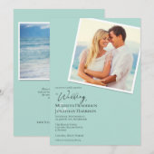 QR-code Foto Beach Zee Simple Elegant Kaart (Voorkant / Achterkant)