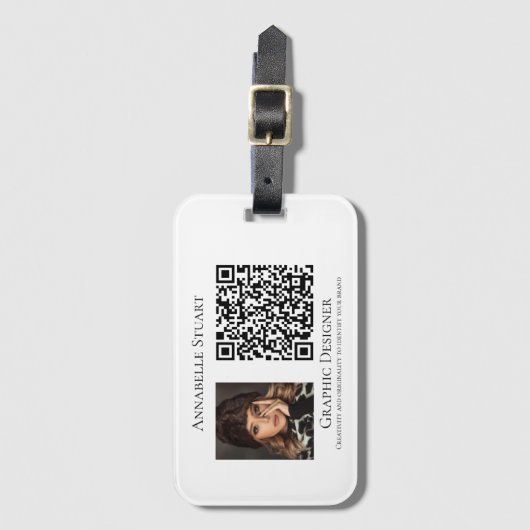 QR-code Foto Bedrijf Bagagelabel (Voorkant (verticaal))