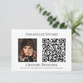 QR-code Foto Bedrijf Groot Bedankkaart (Staand voorkant)