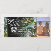 QR Code Foto Bewaar de Datum Instapkaart Uitnodig Kaart (Voorkant)