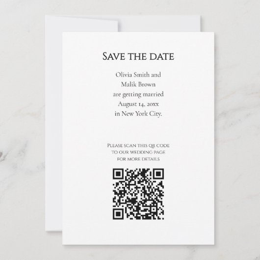 QR-code Foto Bewaar de Datum Save The Date (Achterkant)