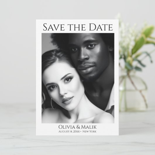 QR-code Foto Bewaar de Datum Save The Date (Staand voorkant)