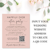QR Code Foto Blush Huwelijksreceptie uitnodiging