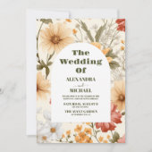 QR Code Foto Boho Wildflower Botanische bruiloft Kaart (Voorkant)