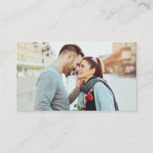 QR-code foto bruiloft RSVP online Visitekaartje (Achterkant)