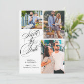 QR code Foto Collage Wedding Save The Date (Staand voorkant)
