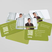 QR Code Foto Contact Olijfgroen Modern  Visitekaartje