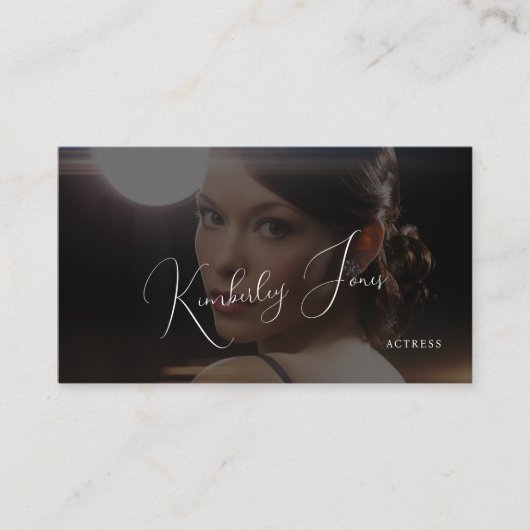 QR code foto eenvoudig modern zwart Visitekaartje (Voorkant)