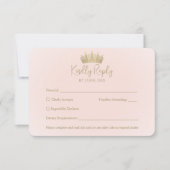 QR-code & foto Elegante Quinceañera Gold Crown RSVP Kaartje (Voorkant)