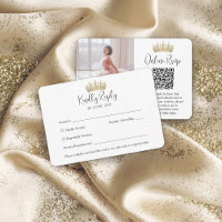 QR-code & foto Elegante Quinceañera Gold Crown
