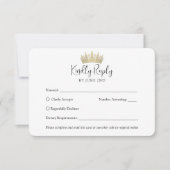 QR-code & foto Elegante Quinceañera Gold Crown RSVP Kaartje (Voorkant)