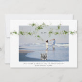 QR-code | Foto Eucalyptus Wreath Monogram Weddensc Save The Date (Achterkant)