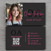 QR-code Foto Haarstylist Monogram Typografie Visitekaartje