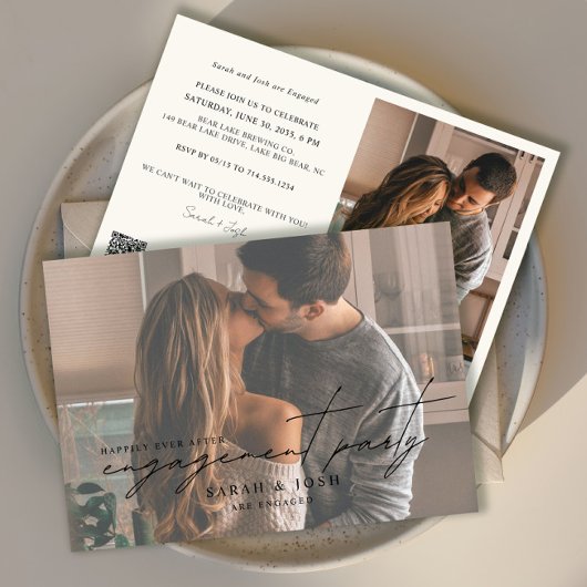 QR Code Foto Happily Ever After Verloving Feest Kaart