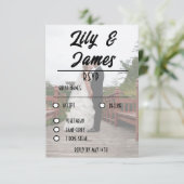 QR Code & Foto Huwelijk Website Eenvoudig RSVP Kaartje (Staand voorkant)