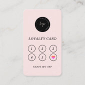 QR-code foto logo modern loyaliteit roze Contactkaartje (Achterkant)