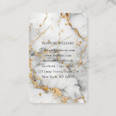 QR-code, foto, marmer, witgoud, salon Visitekaartje (Achterkant)