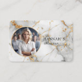 QR-code, foto, marmer, witgoud, salon Visitekaartje (Voorkant)