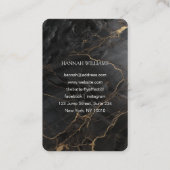 QR-code, foto, marmer, zwart-goud, salon Visitekaartje (Achterkant)