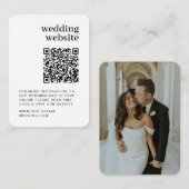QR Code Foto Minimalistische RSVP Bruiloft Website Informatiekaartje (Voorkant / Achterkant)