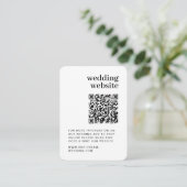 QR Code Foto Minimalistische RSVP Bruiloft Website Informatiekaartje (Staand voorkant)
