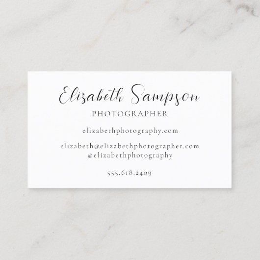 QR Code Foto Modern Zwart Wit Visitekaartje (Achterkant)