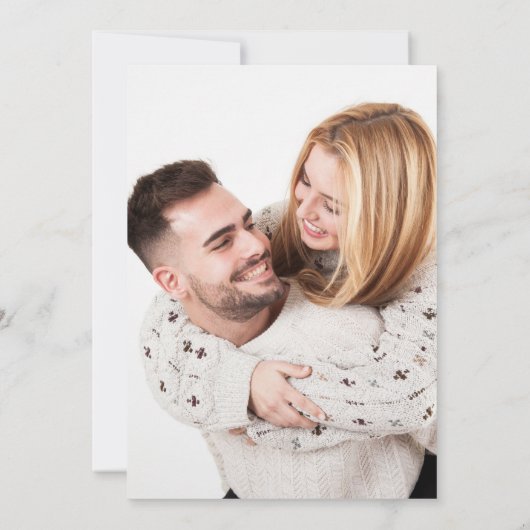 QR Code Foto Moderne kalligrafie Weddenschap Kaart (Achterkant)