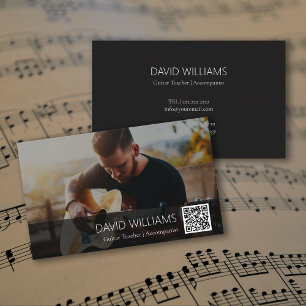 QR Code Foto Muziekleraar Zanger Liedjesschrijver Visitekaartje