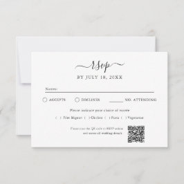QR-code foto off white RSVP Kaartje