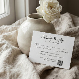 QR Code Foto Off White RSVP Kaartje