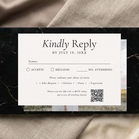 QR Code Foto Off White RSVP Kaartje