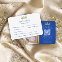 QR-code & foto Quinceañera Gold Crown Royal Blue