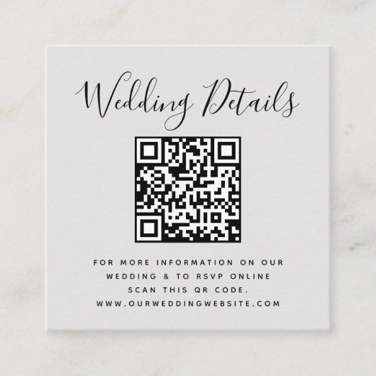 QR-code foto RSVP Informatiekaartje (Voorkant)