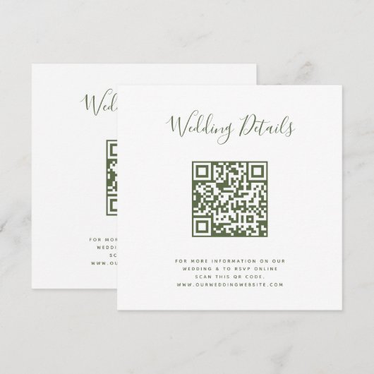 QR Code Foto RSVP Menu (Voorkant / Achterkant)