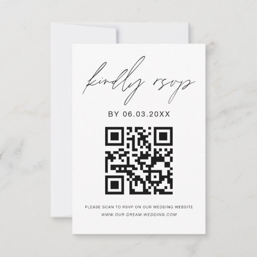 QR-code Foto RSVP Minimalistische bruiloft Website (Voorkant)