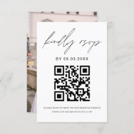 QR-code Foto RSVP Minimalistische bruiloft Website