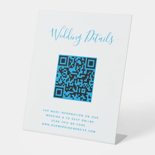 QR Code Foto RSVP Reclamebord Met Voetstuk (Voorkant)