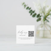 QR Code Foto RSVP Weddenschap Website minimalistis Informatiekaartje (Staand voorkant)