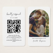 QR Code Foto RSVP Wedding Website Kaart (Voorkant /achterkant)