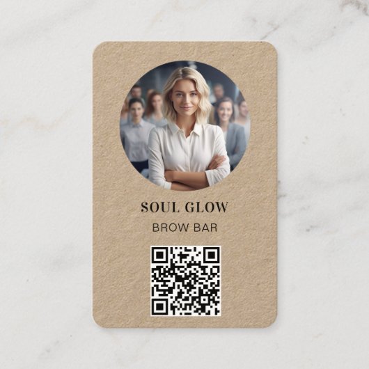 QR-code, foto, salon Visitekaartje (Voorkant)