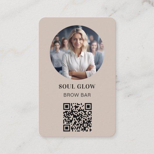 QR-code, foto, salon Visitekaartje (Voorkant)