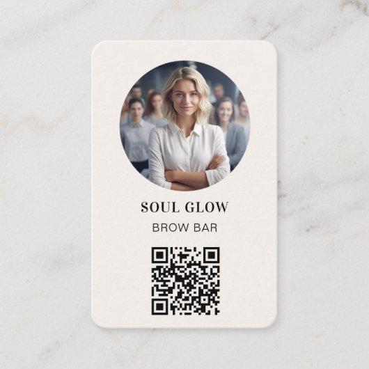 QR-code, foto, salon Visitekaartje (Voorkant)