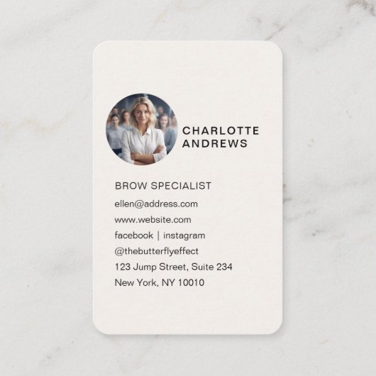 QR-code, foto, salon Visitekaartje (Achterkant)