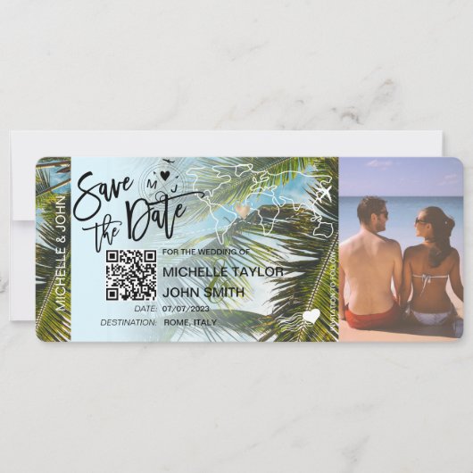 QR-code Foto Save the Date instapkaart  Kaart (Voorkant)