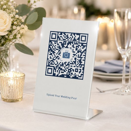 QR-code foto-upload bruiloft en evenement Reclamebord Met Voetstuk